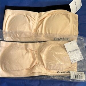 Calvin Klein Nude and Black Bandeau Bras